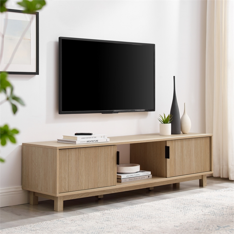 Pemberley Row MDF Oak TV Stand Rectangular Contemporary 58