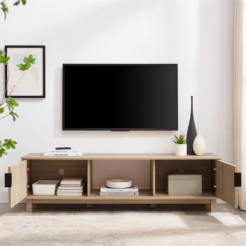 Pemberley Row MDF Oak TV Stand Rectangular Contemporary 58