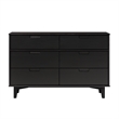 Pemberly Row 6-Drawer Groove Handle Solid Wood Dresser - Black