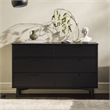 Pemberly Row 6-Drawer Groove Handle Solid Wood Dresser - Black