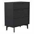 Pemberly Row 3-Drawer Groove Handle Solid Wood Dresser - Black