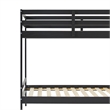 Pemberly Row Twin Over Twin Simple Solid Wood Bunk Bed - Black