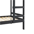 Pemberly Row Twin Over Twin Simple Solid Wood Bunk Bed - Black