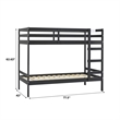 Pemberly Row Twin Over Twin Simple Solid Wood Bunk Bed - Black