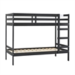 Pemberly Row Twin Over Twin Simple Solid Wood Bunk Bed - Black