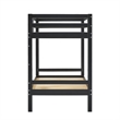 Pemberly Row Twin Over Twin Simple Solid Wood Bunk Bed - Black