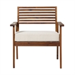 Pemberly Row Modern Solid Wood Outdoor Club Chair - Dark Brown
