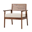 Pemberly Row Modern Solid Wood Outdoor Club Chair - Dark Brown