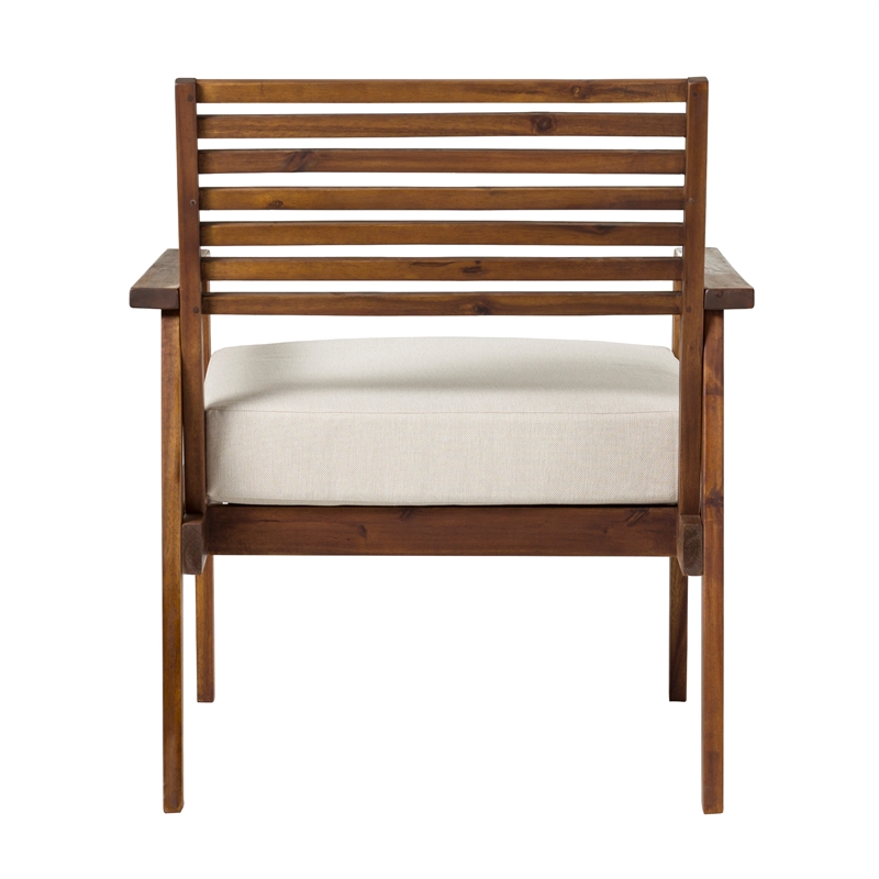 Pemberly Row Modern Solid Wood Outdoor Club Chair - Dark Brown