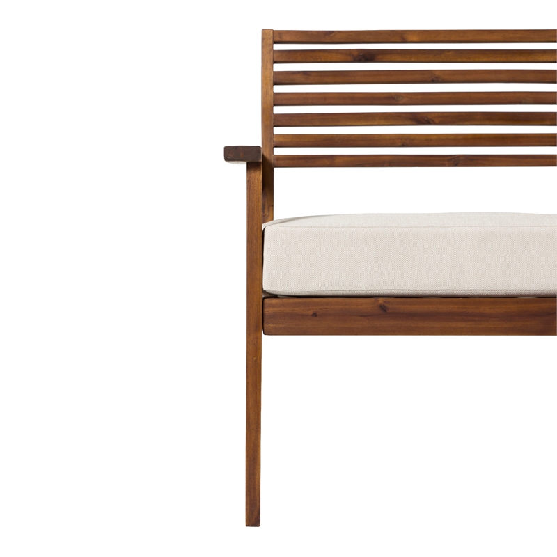 Pemberly Row Modern Solid Wood Outdoor Club Chair - Dark Brown