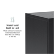 Pemberly Row 4-Door Modern Wood Sideboard with Ample Cabinet in Black