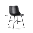 Pemberly Row Upholstered Dining Chair with Metal X Base - 2pk - Black