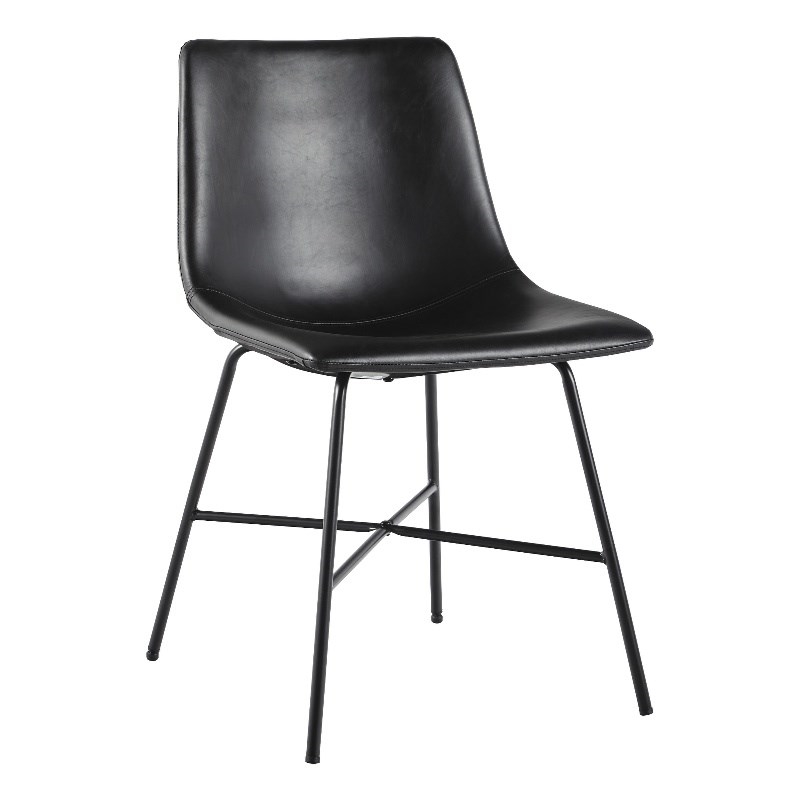 Pemberly Row Upholstered Dining Chair with Metal X Base - 2pk - Black