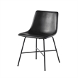 Pemberly Row Upholstered Dining Chair with Metal X Base - 2pk - Black