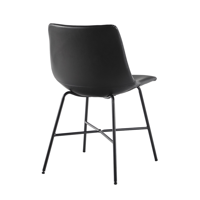 Pemberly Row Upholstered Dining Chair with Metal X Base - 2pk - Black