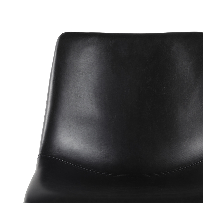 Pemberly Row Upholstered Dining Chair with Metal X Base - 2pk - Black