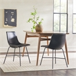 Pemberly Row Upholstered Dining Chair with Metal X Base - 2pk - Black