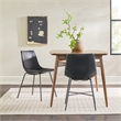 Pemberly Row Upholstered Dining Chair with Metal X Base - 2pk - Black