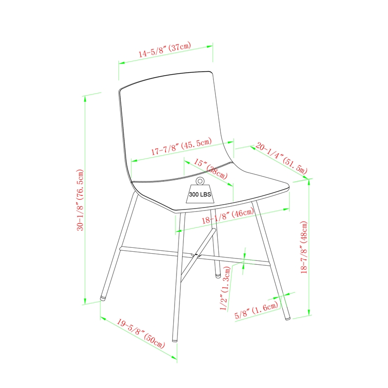 Pemberly Row Upholstered Dining Chair with Metal X Base - 2pk - Black