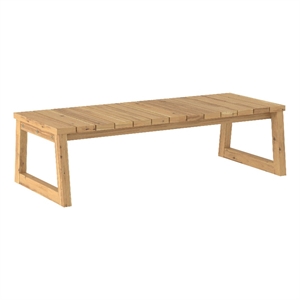 Pemberly Row Modern Solid Wood Outdoor Slat-Top Coffee Table - Natural