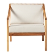 Pemberly Row Modern Solid Wood Outdoor Curved Arm Club Chair - Natural