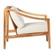 Pemberly Row Modern Solid Wood Outdoor Curved Arm Club Chair - Natural