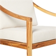 Pemberly Row Modern Solid Wood Outdoor Curved Arm Club Chair - Natural