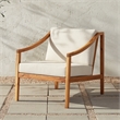 Pemberly Row Modern Solid Wood Outdoor Curved Arm Club Chair - Natural
