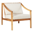 Pemberly Row Modern Solid Wood Outdoor Curved Arm Club Chair - Natural