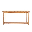 Pemberly Row Modern Solid Wood Outdoor Slat-Top Dining Table - Natural