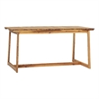 Pemberly Row Modern Solid Wood Outdoor Slat-Top Dining Table - Natural