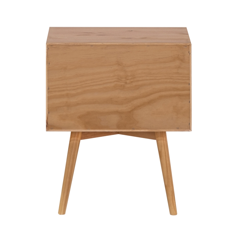 Pemberly Row 1-Drawer Mid-Century Solid Wood Nightstand - Natural Pine