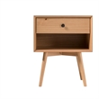 Pemberly Row 1-Drawer Mid-Century Solid Wood Nightstand - Natural Pine