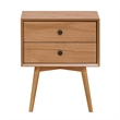 Pemberly Row 2-Drawer Mid-Century Solid Wood Nightstand - Natural Pine