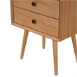 Pemberly Row 2-Drawer Mid-Century Solid Wood Nightstand - Natural Pine