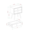 Pemberly Row 2-Drawer Mid-Century Solid Wood Nightstand - Natural Pine