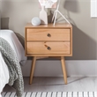 Pemberly Row 2-Drawer Mid-Century Solid Wood Nightstand - Natural Pine