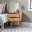 Pemberly Row 2-Drawer Mid-Century Solid Wood Nightstand - Natural Pine