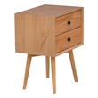 Pemberly Row 2-Drawer Mid-Century Solid Wood Nightstand - Natural Pine