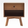 Pemberly Row 1-Drawer Mid-Century Wood Nightstand with Metal Hardware in Mocha
