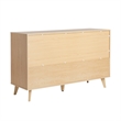 Pemberly Row Simple Wood 6 Drawer Dresser with Cut Out Handles - Riviera Beige