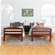Pemberly Row Transitional Twin-over-Twin Solid Wood Bunk Bed Frame in Espresso