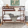 Pemberly Row Transitional Twin-over-Twin Solid Wood Bunk Bed Frame in Espresso