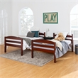 Pemberly Row Transitional Twin-over-Twin Solid Wood Bunk Bed Frame in Espresso