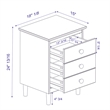 Pemberly Row 3-Drawer Solid Wood Nightstand Accent Table - Gray