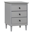 Pemberly Row 3-Drawer Solid Wood Nightstand Accent Table - Gray