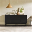 Pemberley Row MDF Black Sideboard Rectangular Adjustable Shelves 63