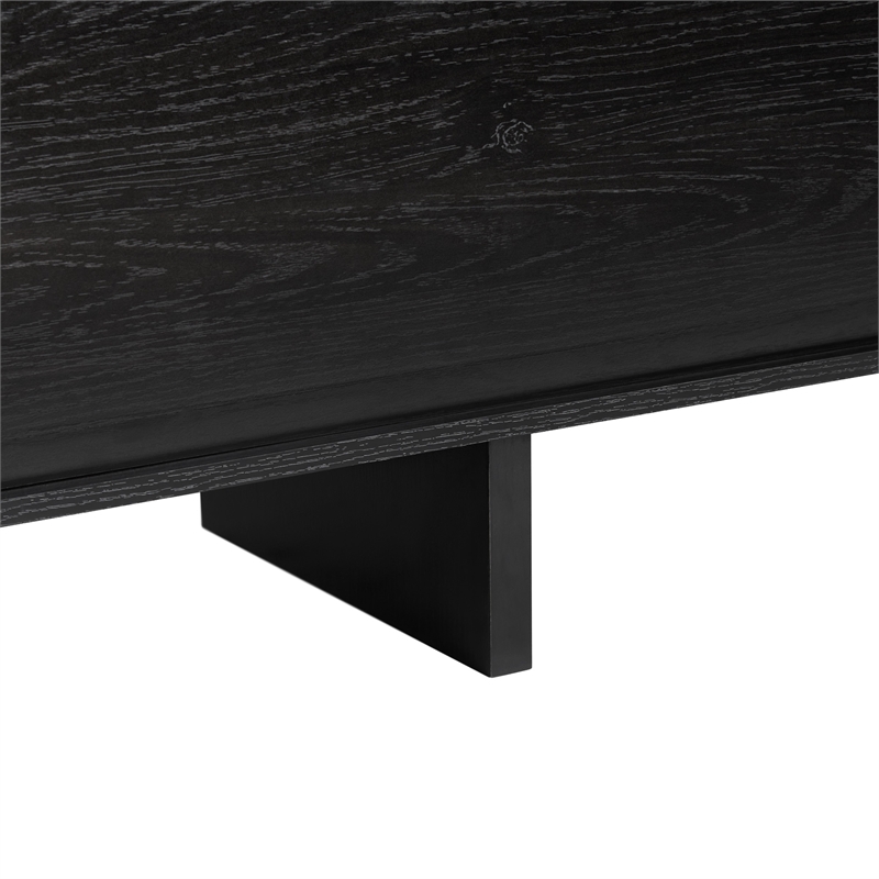 Pemberley Row MDF Black Sideboard Rectangular Adjustable Shelves 63