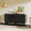 Pemberley Row MDF Black Sideboard Rectangular Adjustable Shelves 63