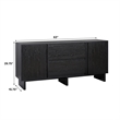 Pemberley Row MDF Black Sideboard Rectangular Adjustable Shelves 63